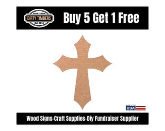 Cross Wood Door Hanger Blank Unfinished MDF Pain Ready DIY Sign Template