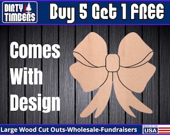 Bow Wood Sign Template Unfinished Wood Door Hanger MDF Paint Blank Diy Kit Door Hanger Blank Wood Shape Cut Out DT156