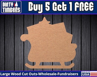 Sleigh Wood Sign Unfinished Wood Door Hanger MDF Paint Blank Diy Kit Door Hanger Blank Wood Shape Cut Out Wood Wall Sign Wood Door DT2027