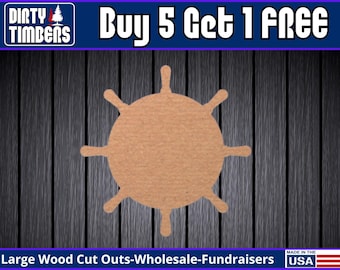 Captains Boat Wheel Unfinished Wood Door Hanger MDF Paint Blank Diy Kit Door Hanger Blank Wood Shape Cut Out Wood Wall Sign Wood Door DT2098