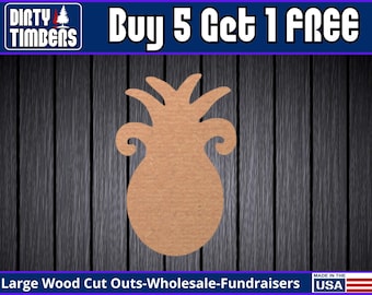 Pineapple Wood Sign Unfinished Wood Door Hanger MDF Paint Blank Diy Kit Door Hanger Blank Wood Shape Cut Out Wood Door Sign DT DT2189