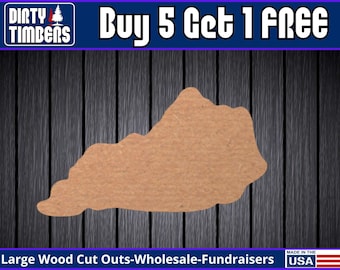 Kentucky State Wood Sign Unfinished Wood Door Hanger MDF Paint Blank Diy Kit Door Hanger Blank Wood Shape Cut Out Wood Door Sign DT2338