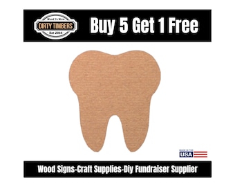 Tooth Wood Sign Template Unfinished Wood Door Hanger MDF Paint Blank Diy Kit Door Hanger Blank Wood Shape Cut Out DT2483