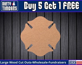 Firefighter Cross Maltese Unfinished Wood Door Hanger MDF Paint Blank Diy Kit Door Hanger Blank Wood Shape Cut Out Wood Wall Sign