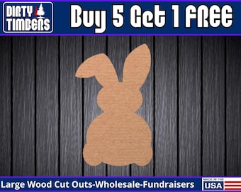 Easter Bunny Wood Sign Unfinished Wood Door Hanger MDF Paint Blank Diy Kit Door Hanger Blank Wood Shape Cut Out Wood DT2084