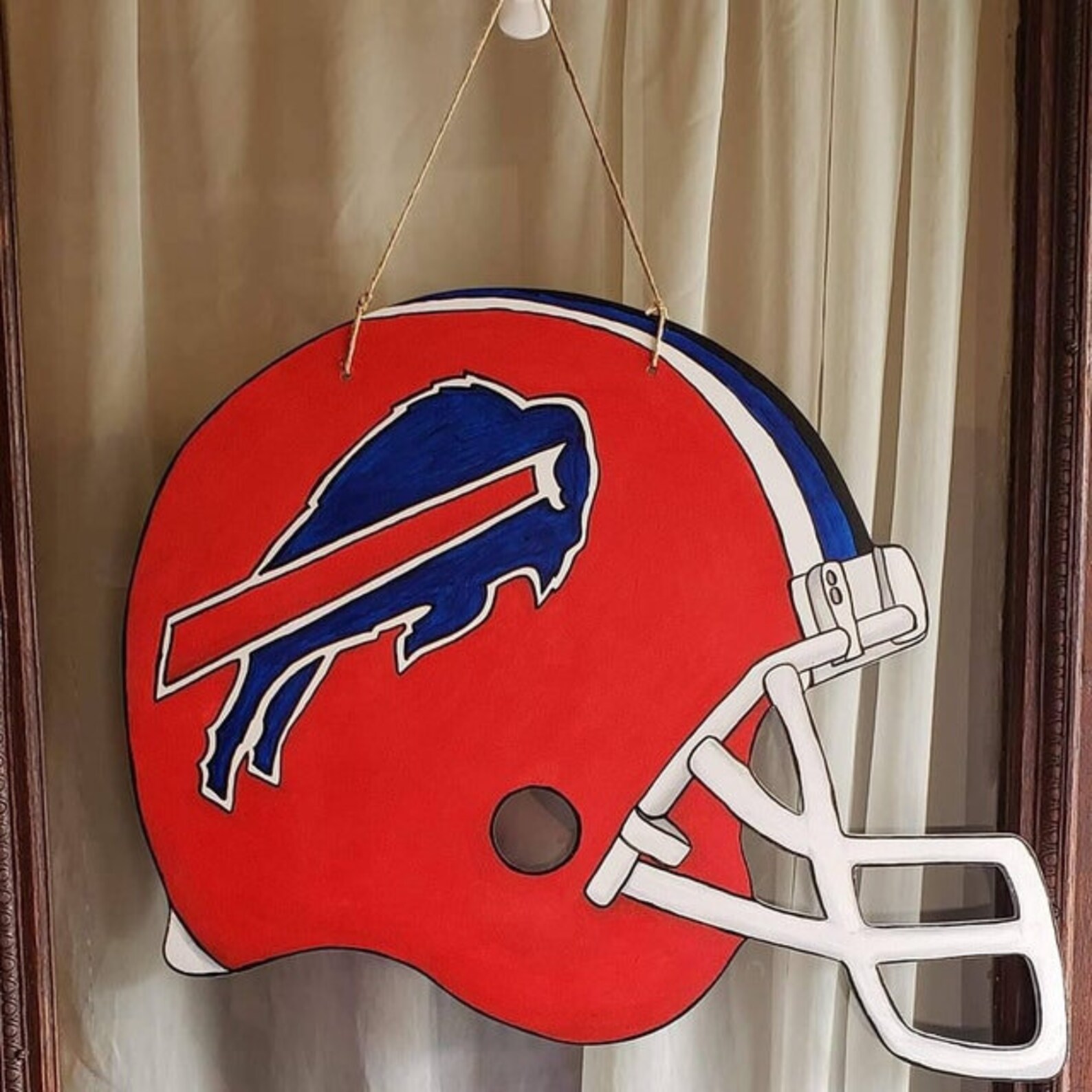 Football Helmet Door Hanger Nfl Unfinished Ready to Etsy