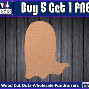 Ghost Wood Sign Unfinished Wood Door Hanger MDF Paint Blank Diy Kit Door Hanger Blank Wood Shape Cut Out Halloween Wood Door Sign DT2105