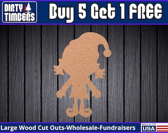 Elf Girl Wood Sign Unfinished Wood Door Hanger MDF Paint Blank Diy Kit Door Hanger Blank Wood Shape Cut Out Wood Wall Sign Wood Door DT2362