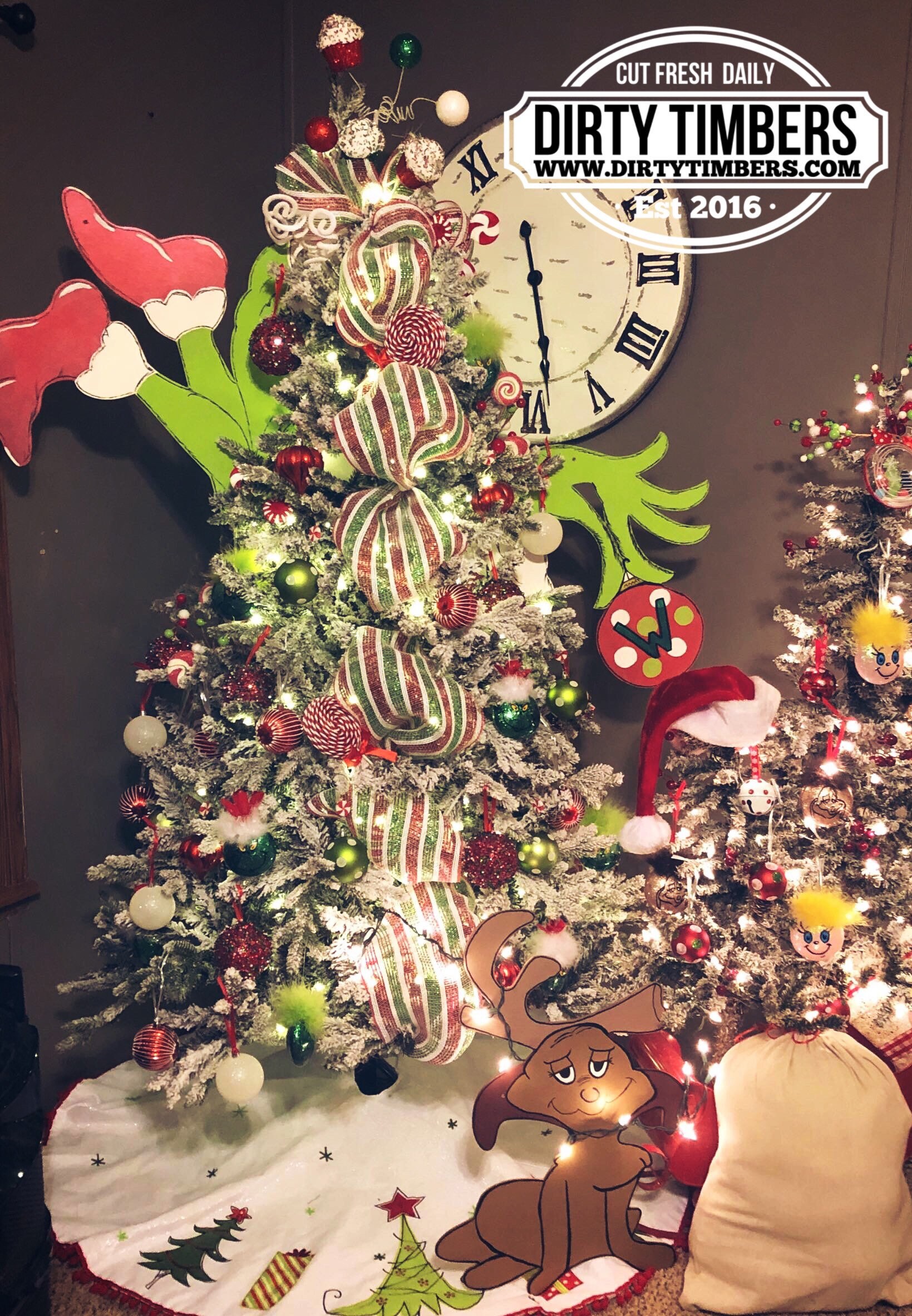 Unfinished, Grinch, Christmas, Tree, Set, Grinchmas, Santa, Character, Ornament, Door, Hanger