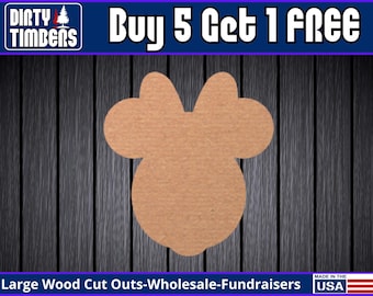 Minnie Mouse Wood Sign Unfinished Wood Door Hanger MDF Paint Blank Diy  Door Hanger Blank Wood Shape Cut Out Baby Announcement Sign DT2317