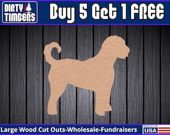 Labradoodle Wood Sign Unfinished Wood Door Hanger MDF Paint Blank Diy Kit Door Hanger Blank Wood Shape Cut Out Wood Wall Sign DT2174