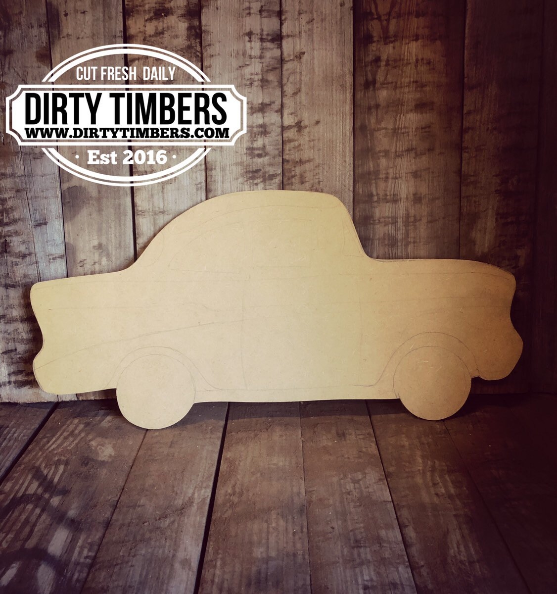 Unfinished 57 Chevy Car Door Hanger DIY Blank Wood Cut Out Ready To