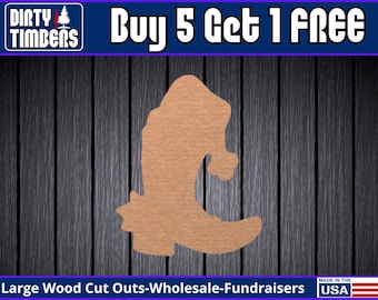 Cowboy Boot Wood Sign Unfinished Wood Door Hanger MDF Paint Blank Diy Kit Door Hanger Blank Wood Shape Cut Out Wood Wall Sign Door DT2164