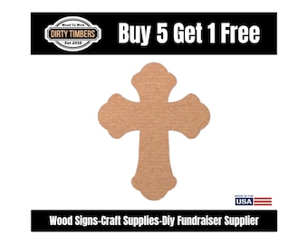 Cross Wood Door Hanger Blank Unfinished MDF Paint-Ready DIY Sign Template