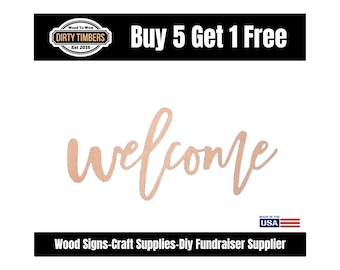 Welcome Wood Door Hanger Blank, Unfinished MDF Paint Ready, DIY Sign Template