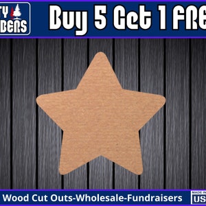 Star Christmas Unfinished Wood Door Hanger MDF Paint Blank Diy Kit Door Hanger Blank Wood Shape Cut Out Wood Wall Sign Wood Door DT2258