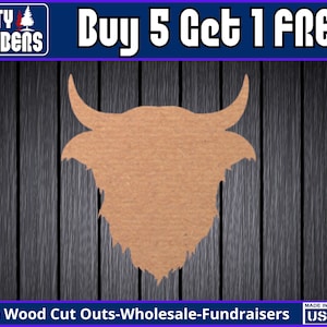 Highland Cow Unfinished Paint Blank Diy Door Hanger Pick A Size Blank Wood Shape Cut Out Wood Shape Wall Sign Wood Door Sign DT2273