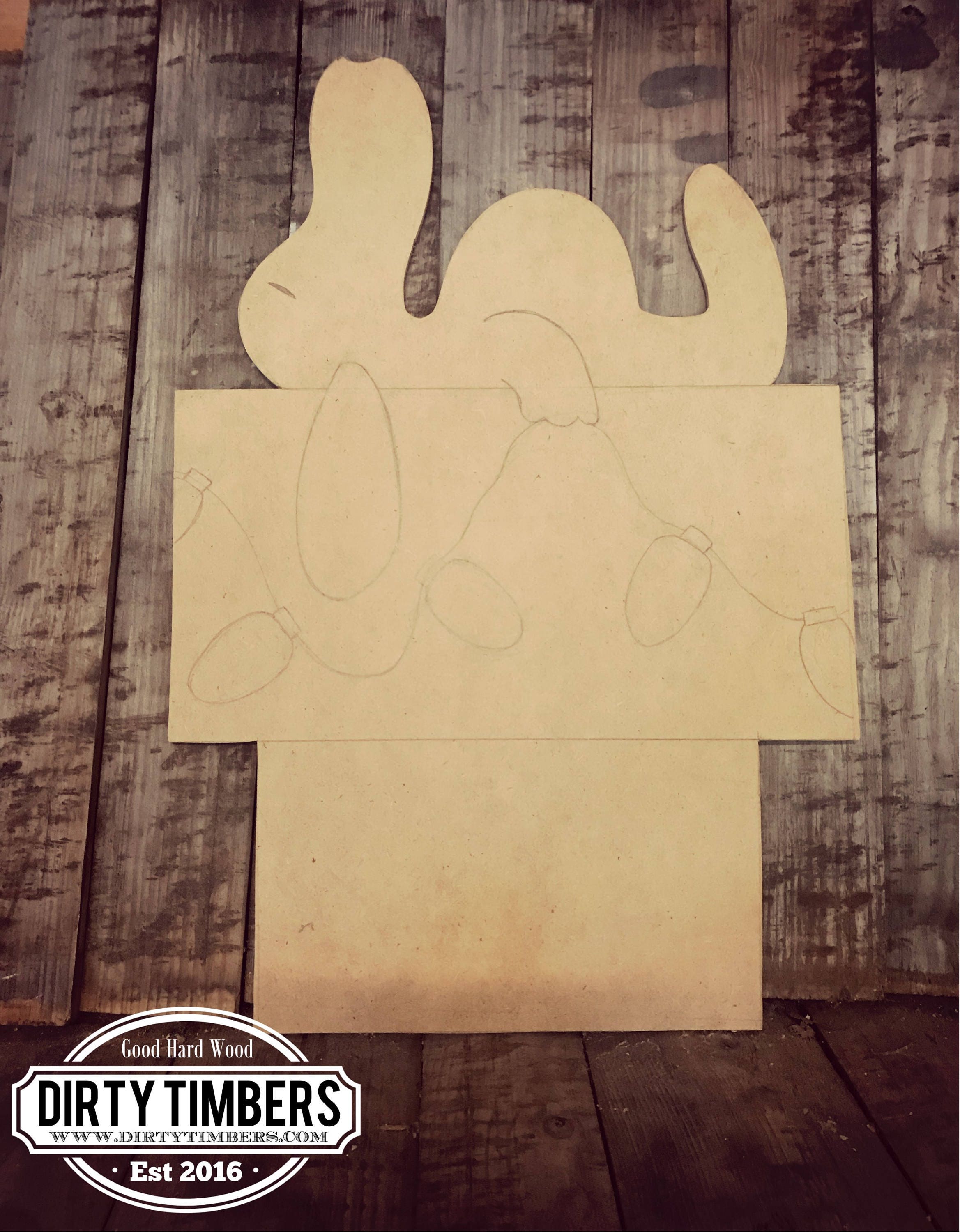 Unfinished Snoopy Christmas Door Hanger Winter Diy Blank Wood Cut Out Ready To Paint Custom Wholesale