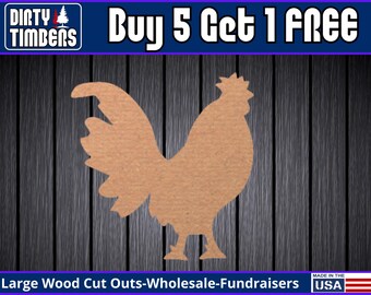 Rooster Wood Sign Unfinished Wood Door Hanger MDF Paint Blank Diy Kit Door Hanger Blank Wood Shape Cut Out Wood Door Sign DT2319