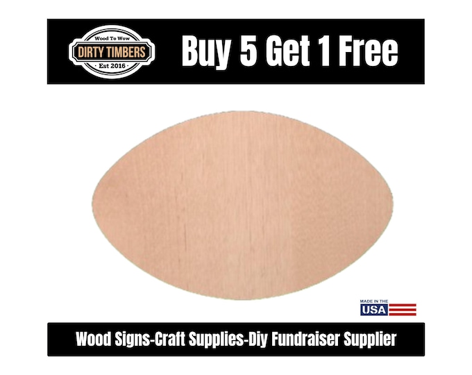 Featured listing image: Football Wood Sign Unfinished Football Door Hanger Ready to Paint Blank DIY Door Hanger Sports Football Decor NFL Wood Blank Cut Out DT2036
