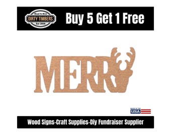 Merry Wood Sign Template Unfinished Wood Door Hanger MDF Paint Blank Diy Kit Door Hanger Blank Wood Shape Cut Out DT2481