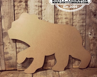 Unfinished Bear Baby Announcement Door Hanger Ready To Paint Decor DIY Blank Holiday Decor Paint Blank Wood Cut Out  DT2057