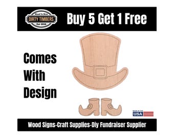 St. Patricks Day Pattern Wood Door Hanger Blank, Unfinished MDF Paint Ready, DIY Sign Template