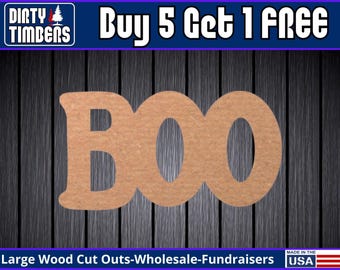 Boo Halloween Unfinished Wood Door Hanger MDF Paint Blank Diy Kit Door Hanger Blank Wood Shape Cut Out Wood Wall Sign Wood Door DT2114