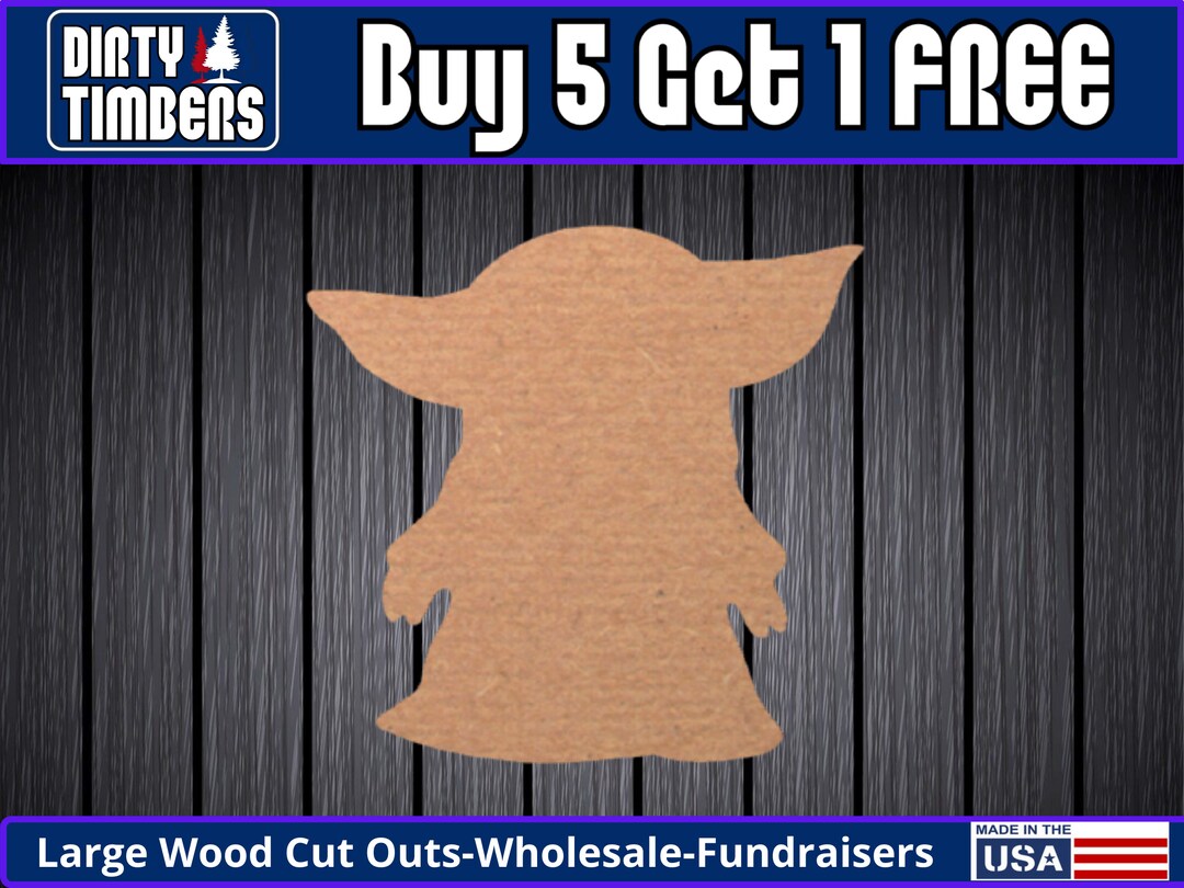 Baby Yoda Unfinished Wood Door Hanger Paint Blank Diy Kit Door Hanger