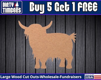 Highland Cow Wood Sign Template Unfinished Wood Door Hanger MDF Paint Blank Diy Kit Door Hanger Blank Wood Shape Cut Out DT2471