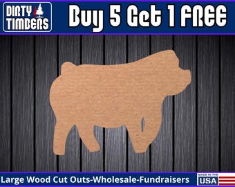 Pig Farmhouse Unfinished Wood Door Hanger MDF Paint Blank Diy Kit Door Hanger Blank Wood Shape Cut Out Wood Wall Sign Wood Door  DT2272