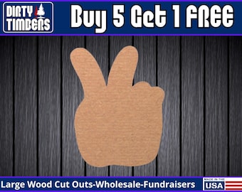 Peace Hand Wood SignUnfinished Wood Door Hanger MDF Paint Blank Diy Kit Door Hanger Blank Wood Shape Cut Out Wood Wall Sign Wood Door DT2382