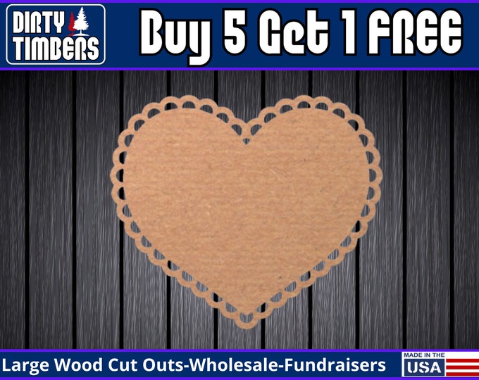 Featured listing image: Heart Scalloped Wood Sign Unfinished Wood Door Hanger MDF Paint Blank Diy Door Hanger Blank Wood Shape Cut Out Wood Wall Sign Wood DT2389