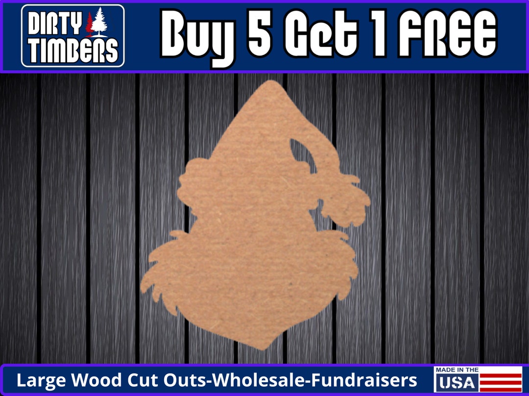 Grinch Wood Sign Unfinished Wood Door Hanger MDF Paint Blank Diy Kit