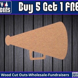 Megaphone Cheer Wood Sign Unfinished Door Hanger Cheerleading Front Door Sign MDF DIY Blank Wood Cut Out Ready To Paint Wholesale DT2028