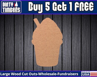 Snow Cone Wood Sign Unfinished Wood Door Hanger MDF Paint Blank Diy Kit Door Hanger Blank Wood Shape Cut Out Wood Door Sign DT2330