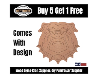 Bulldog Pattern Wood Door Hanger Blank, Unfinished MDF Paint Ready, DIY Sign Template