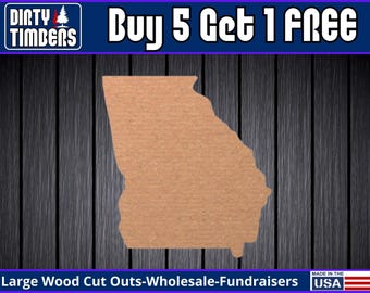 Georgia State Wood Sign Unfinished Wood Door Hanger MDF Paint Blank Diy Kit Door Hanger Blank Wood Shape Cut Out Wall Sign Wood Door DT2134