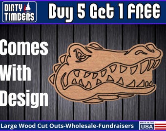 Gator Wood Sign Unfinished Wood Door Hanger MDF Paint Blank Diy Kit Door Hanger Blank Wood Shape Cut Out Wood Wall Sign Wood Door DT106