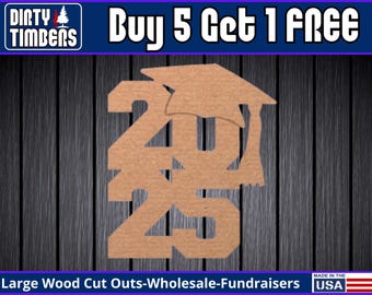 Graduation 2025 Wood Sign Unfinished Wood Door Hanger MDF Paint Blank Diy Kit Door Hanger Blank Wood Shape Cut Out Wood Door Sign DT2307