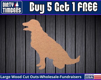 Golden Retriever Dog Unfinished Wood Door Hanger MDF Paint Blank Diy Kit Door Hanger Blank Wood Shape Cut Out Wood Wall Sign Wood DT2219