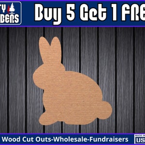 Easter Bunny Sign Rabbit Unfinished Wood Door Hanger MDF Paint Blank Diy Kit Door Hanger Blank Wood Shape Cut Out Sign Wood Door Sign DT2311
