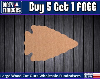 Arrow Head Wood Sign Unfinished Door Hanger Kansas City DIY MDF Blank Wood Cut Out Ready To Paint Party Football Sign Wholesale DT2303