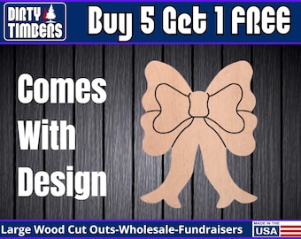 Bow Boutique Wood Sign Template Unfinished Wood Door Hanger MDF Paint Blank Diy Kit Door Hanger Blank Wood Shape Cut Out DT2460