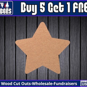Star Christmas Unfinished Wood Door Hanger MDF Paint Blank Diy Kit Door Hanger Blank Wood Shape Cut Out Wood Wall Sign Wood Door DT2258