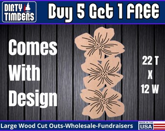 Dogwood Wood Sign Template Unfinished Wood Door Hanger MDF Paint Blank Diy Kit Door Hanger Blank Wood Shape Cut Out DT2446