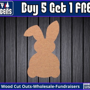 Easter Bunny Wood Sign Unfinished Wood Door Hanger MDF Paint Blank Diy Kit Door Hanger Blank Wood Shape Cut Out Wood DT2084