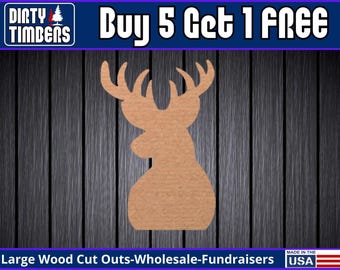 Deer Wood Sign Unfinished Buck Wood Door Hanger MDF Paint Blank Diy Kit Door Hanger Blank Wood Shape Cut Out  Wood Door Sign DT2322