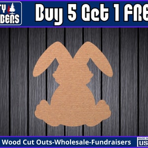 Easter Bunny Wood Sign Rabbit Unfinished Wood Door Hanger MDF Paint Blank Diy Kit Door Hanger Blank Wood Shape Cut Out Wood Door Sign DT2312