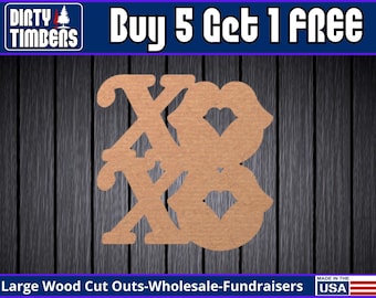 Lips Valentines Day XoXo Unfinished Wood Door Hanger MDF Paint Blank Diy Kit Door Hanger Blank Wood Shape Cut Out Wood Wall Sign DT2267